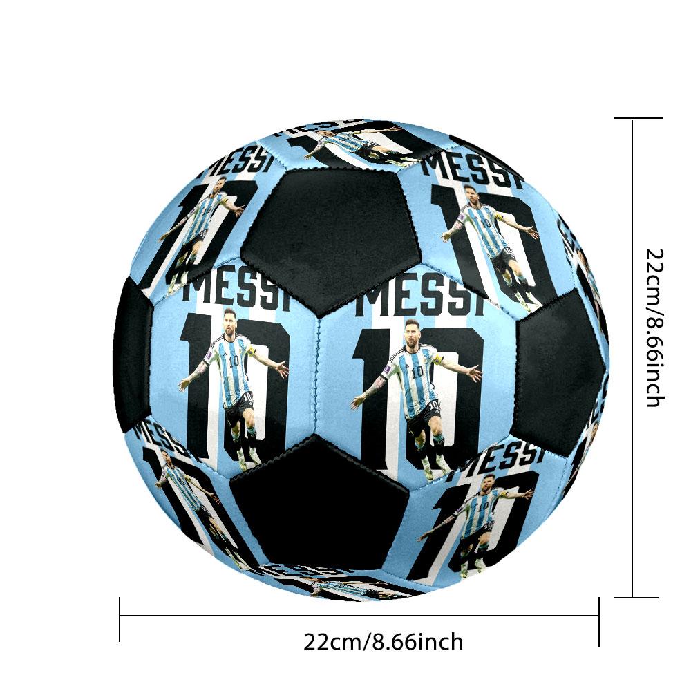 1PC Messi Modern Great Size 5 Soccer Ball PrahaIndoor Soccer Ball Colorful All Ages Machine Stitched PVC Competition Ready Durable High-Bounce