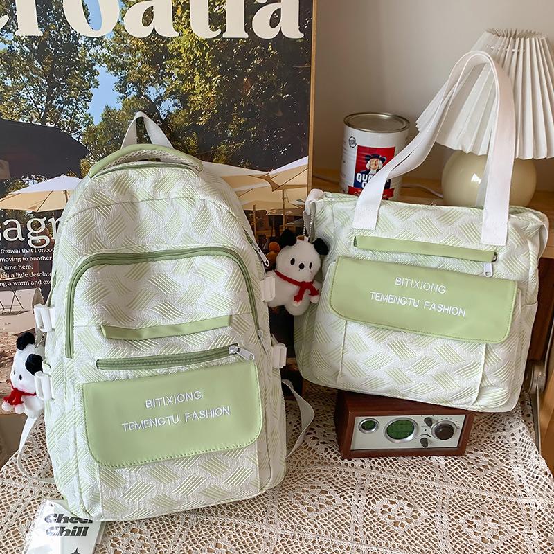 Children's Primary School Students Girls Color Blocking Backpack Middle School Students Junior High School Students Backpack