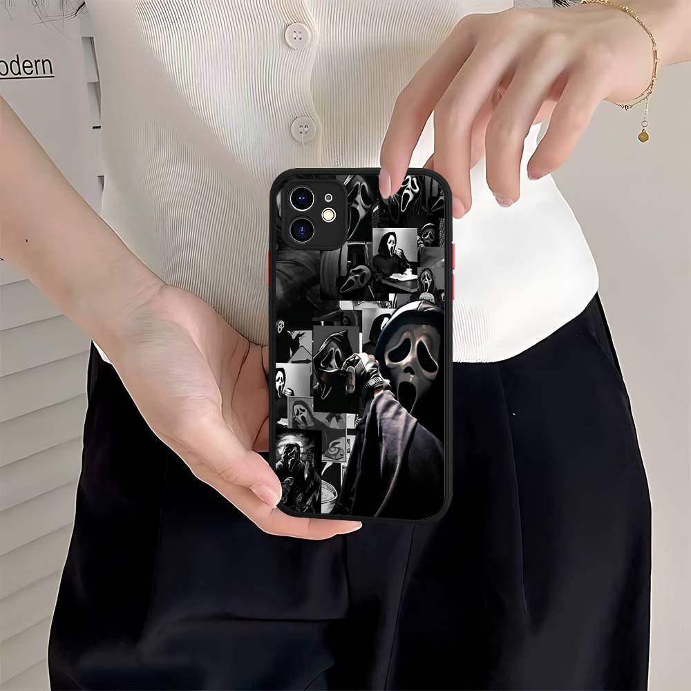 Ghost Face Art Scream Phone Case For IPhone 16 15 14 Plus 15 13 12 11 Pro Max X XS MAX Matte Cover