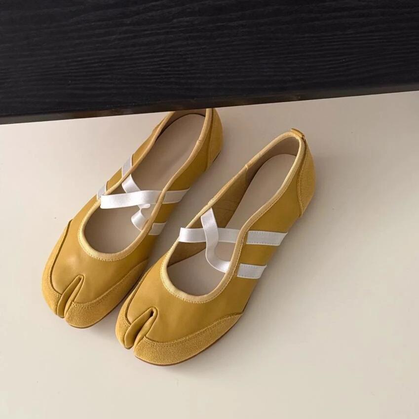 Černá Stříbrná Červená Baleríny Dámské Cvičky Balerína Tabi s Rozdělenou Špičkou Vycházkové Tenisky Dámské Boty Mary Jane Obuv Léto