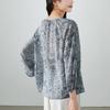 100% mulberry silk printed shirt for women's 2026 spring commuting versatile round neck silk top