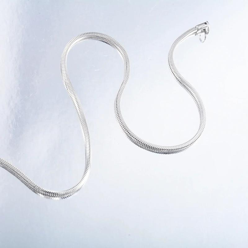 925 Sterling Ezüst Szélesség 1mm/2mm/3mm Kerek Kígyólánc Divatos 40-75cm Ezüst Nyaklánc Nőknek Férfi Ékszer Party Ajándékok