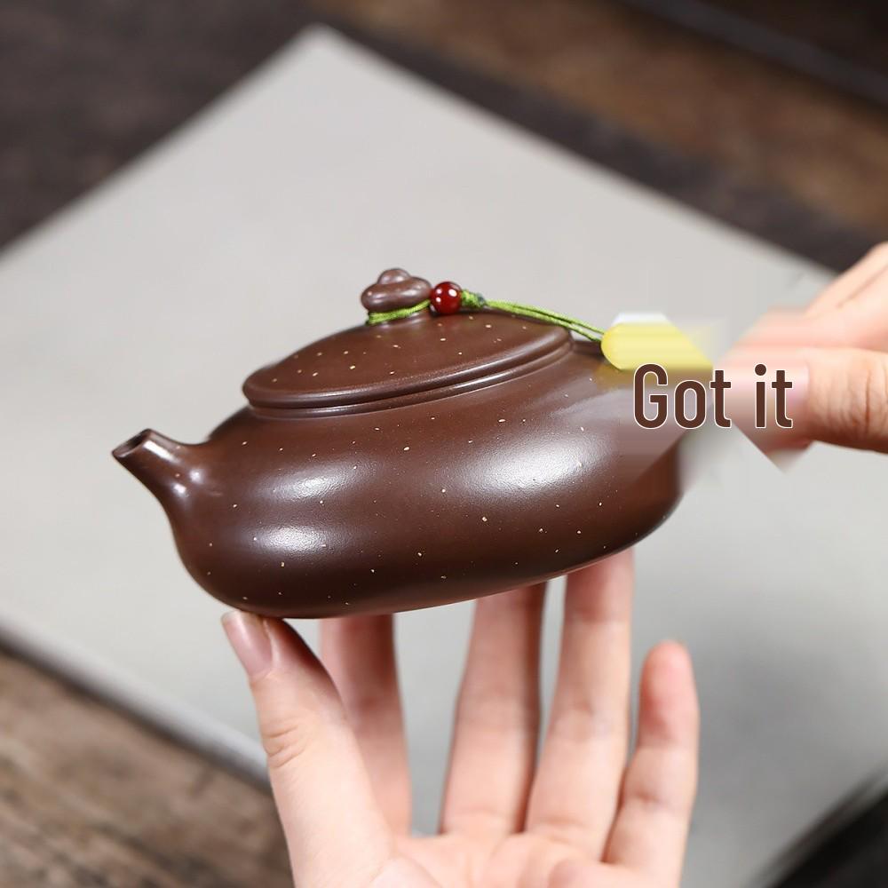 Handmade Yixing Zisha Teapot - Original Ore Purple Clay Star Sand High-End Hanjiang Tea Pot
