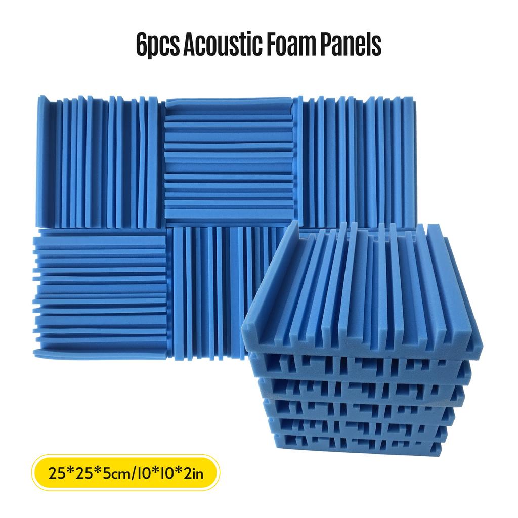 6pcs 10*10*2inch High Density Studio Sound Insulation Foam Fire Retardant for Studio KTV Broadcast Family Theater
