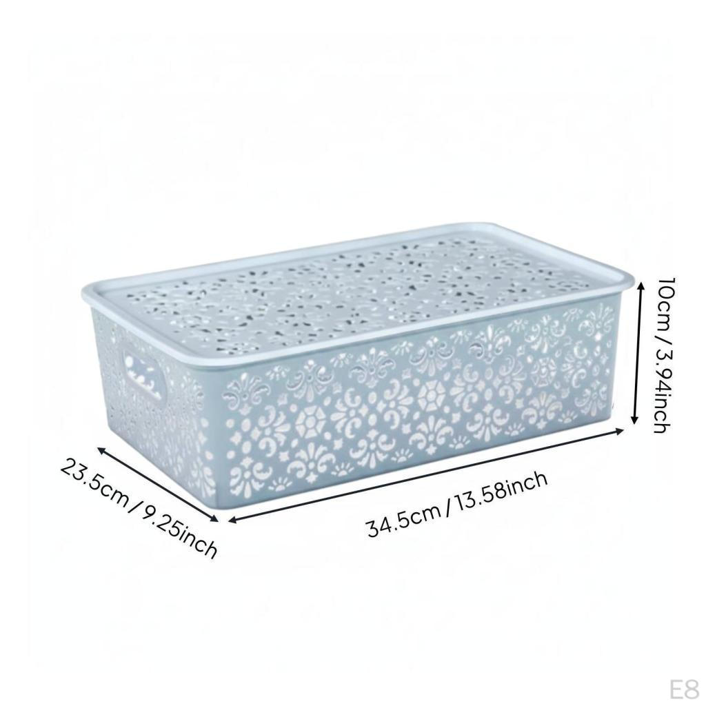 Decorative Storage Box Versatile Hollow Basket Stackable Lace Pattern Organizer Bin for