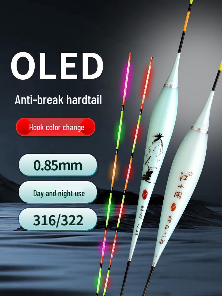 

Dual-Row LED Electronic Float 0.8 Ultra-Fine Night Bright Color-Changing Hard Tail 1.8g Large and Small Crucian
