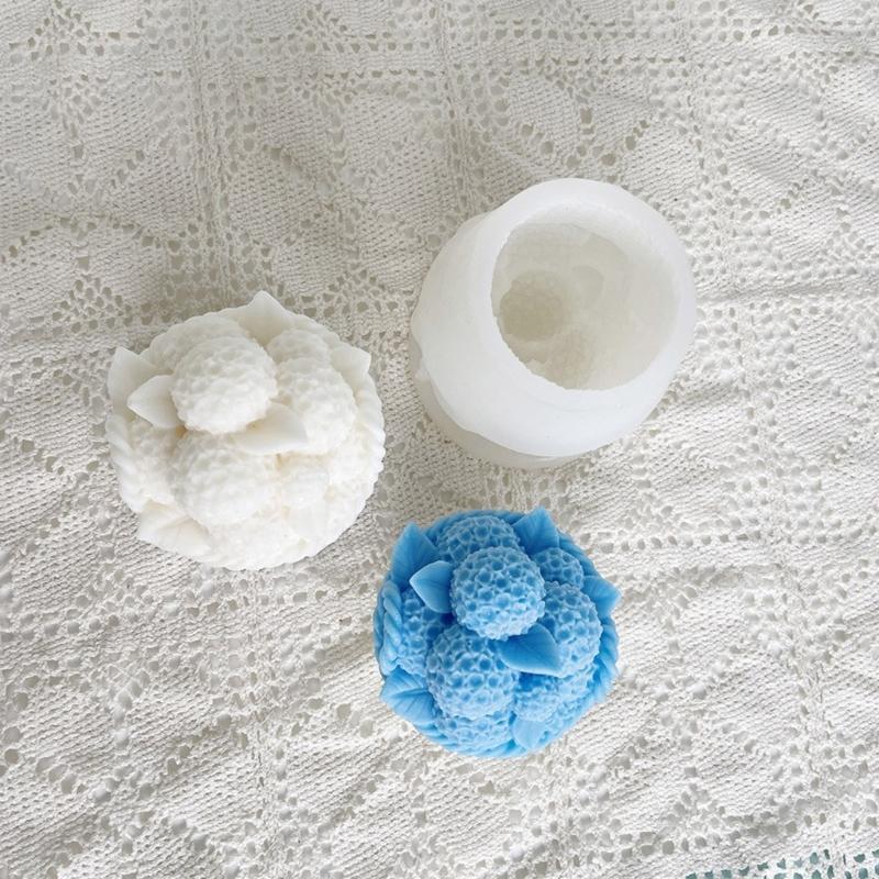 Hydrangea Flower Silicone Mold for Resin Candle Mold 3D Candle Soap Mould Cake Fondant Chocolate Mold Epoxy Resin Mould