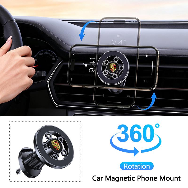 AKEZM1 Magnetic Car Mobile Phone Holder Car Out of Trend Hook Navigation Bracket For Porsche Cayenne GTS Panamera Carrera GT3 Sticker