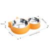 Cat-shaped Double-bowl Stainless Steel Tableware, Cat Basin Integrated Pet Bowl, Non-wet Mouth Feeding and Drinking for Dogs