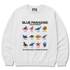 Seupeullaesikodeu Heavy Crew Neck Sweatshirt Melange White - Blue Paradise