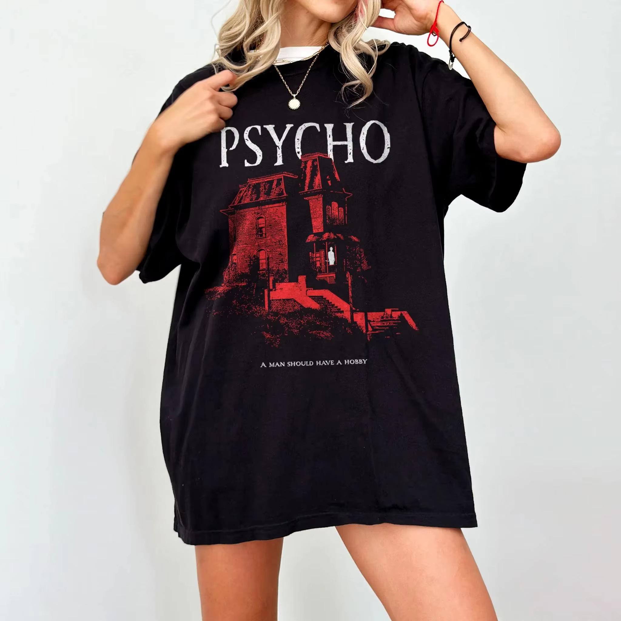 Psycho TShirt Bates Motel Silhouette Tee NorUnisex with Knife Shirt Cult Classic Horror Movie Tee Hitchcock Quote Shirt S
