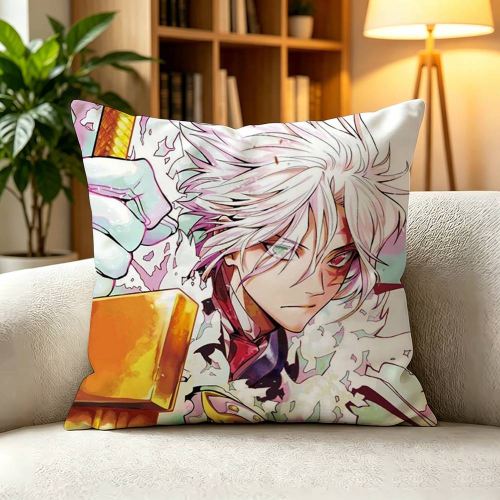 D-D.Gray-man Dark Shonen Anime  Square Double-Sided printed Pillow Case Bedroom Bedside Pillow Sofa Cushion Cover