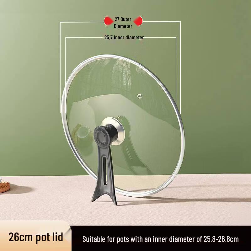 Star-Marked Standable Tempered Glass Wok Lid