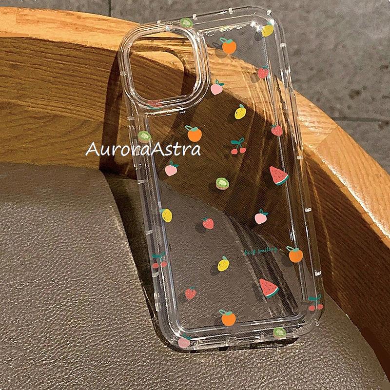 Fresh Strawberry & Different Fruit Clear Shockproof Phone Cases For iPhone 17 16 15 13 12 11 ProMax Pro Plus Funda Phone Cover