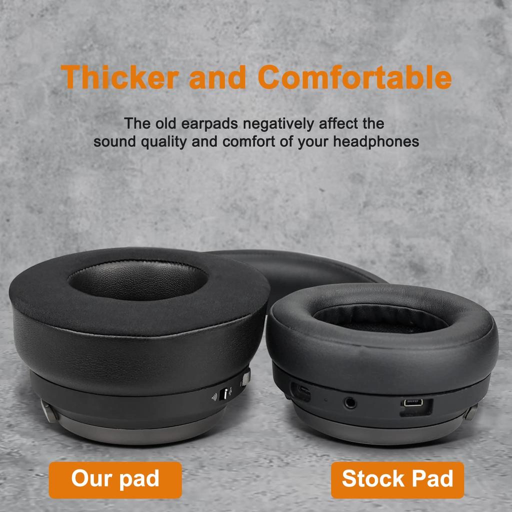 SOULWIT Cooling Gel Ear Pads, Ear Cushions for Corsair Virtuoso RGB Wireless XT SE, Thicker Replacement Headphone Pads, Noise-Isolating Foam, Black