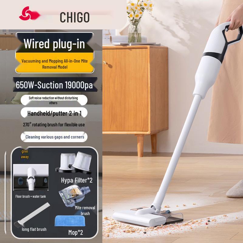 Chigo Handstaubsauger und Wischmopp kabellos: Starke Saugkraft für Tierhaare und Bodenreinigung