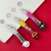 12pcs Cute Cartoon Retractable Ballpoint Pens for Halloween, 4-in-1 Color Ballpoint Pens, Pumpkin Bat Ghost Shaped, Suitable