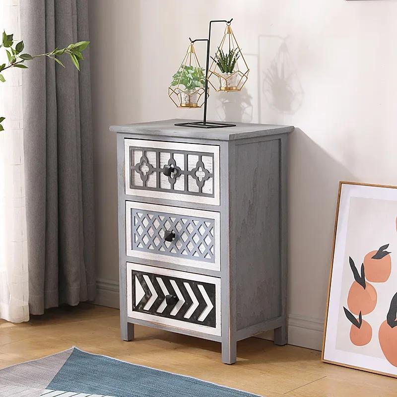 Solid Wood Multi-layer Drawer Cabinet – Retro Simple Storage Side Cabinet, Narrow Combination for Organizing