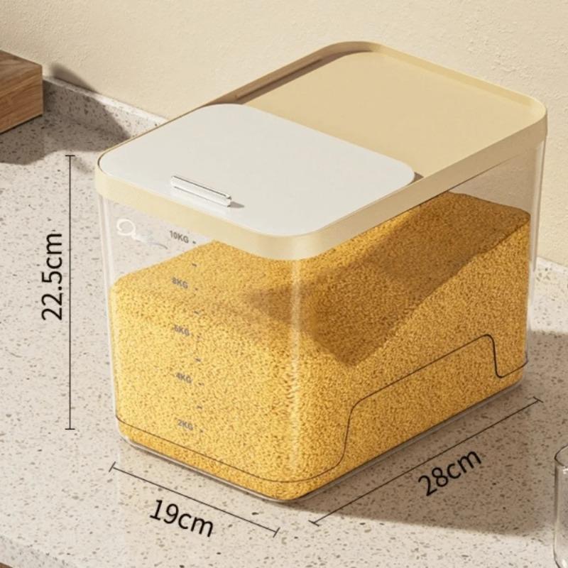 Sliding Lid Rice Storage Box New Plastic Food Grade Grain Bin Moisture Proof Multi-functional Rice Bucket Kitchen Food Storage Organizer