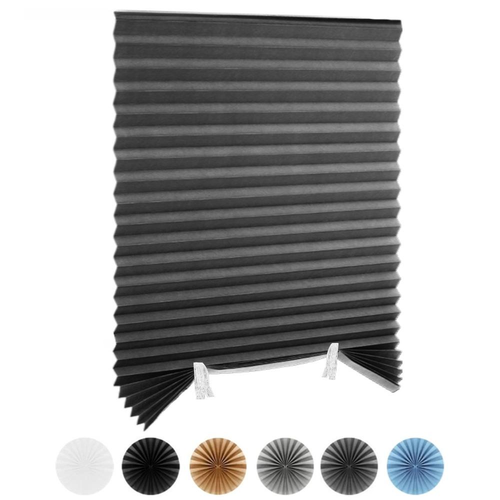 Pleated Window Blinds Temporary Window Shades Cordless Light Filtering Pleated Paper Shades Room Darkening Blind for Home Office