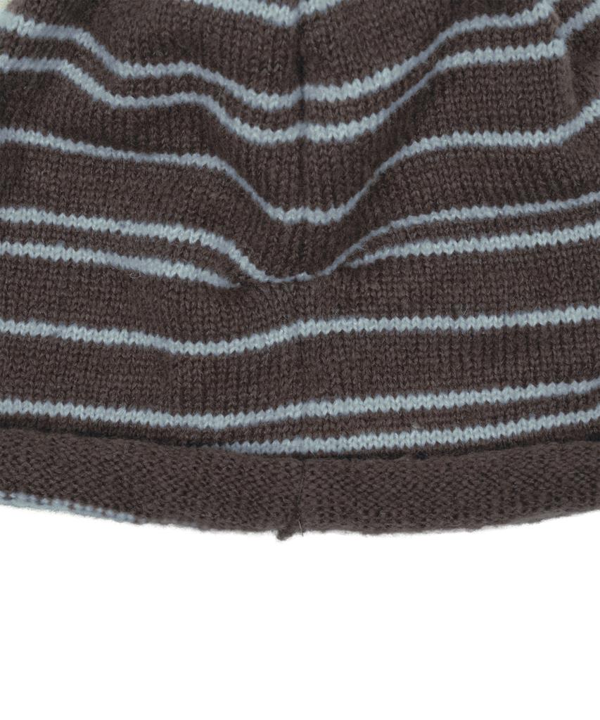 THE COLDEST MOMENT Tcm Stripe Bottle Beanie (Brown/Blue)