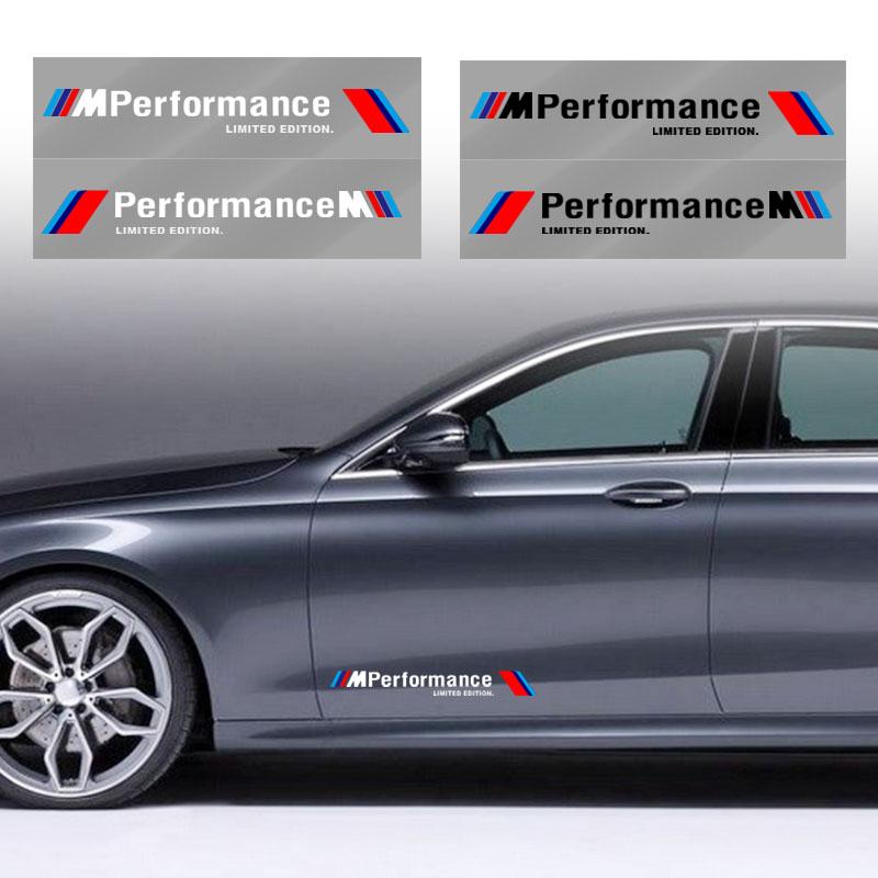 2ks Auto 3D Samolepky Auto Boční Karoserie Sportovní Samolepky Obtisky Auto Příslušenství Pro BMW M E34 E36 E60 E90 E46 E39 E70 F10 F20 F30 X5 X6 X1 M3 M5 M6 E71 F01