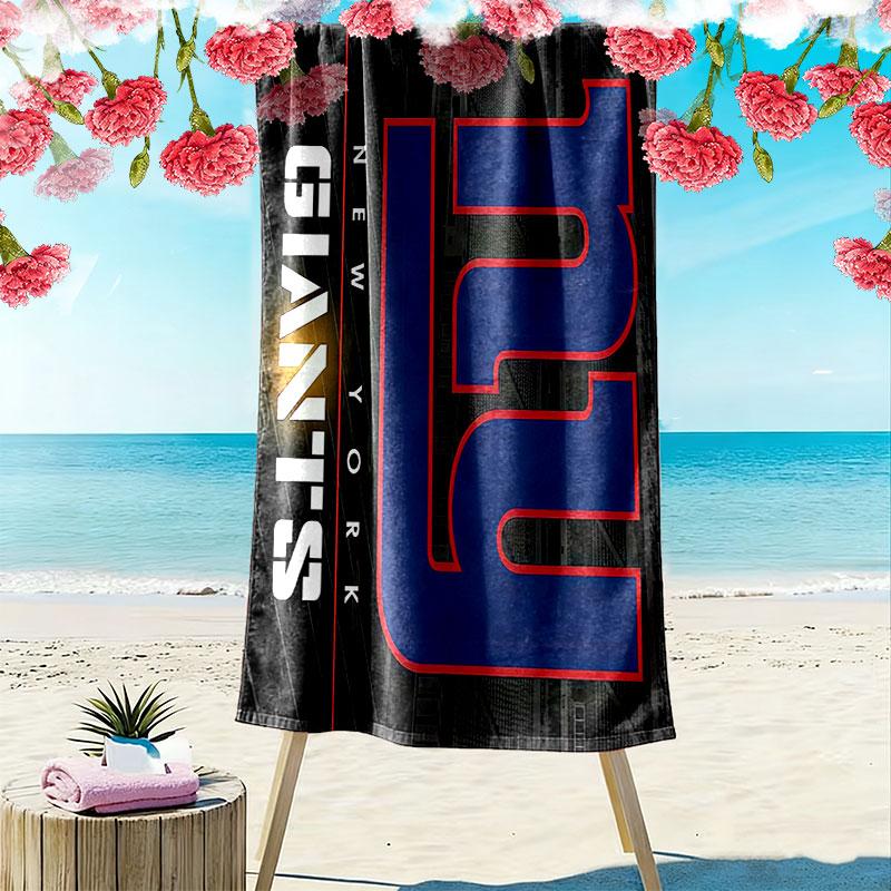 New York Giants Print Beach Towel, Large Soft Quick Dry Towel for Beach Camping Swimming