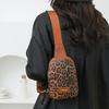 Women's Chest Bag Leopard Shoulder Crossbody Bag Lightweight Travel Satchel