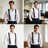Unisex Y Back Suspenders 3 Clips Adjustable Elastic Braces