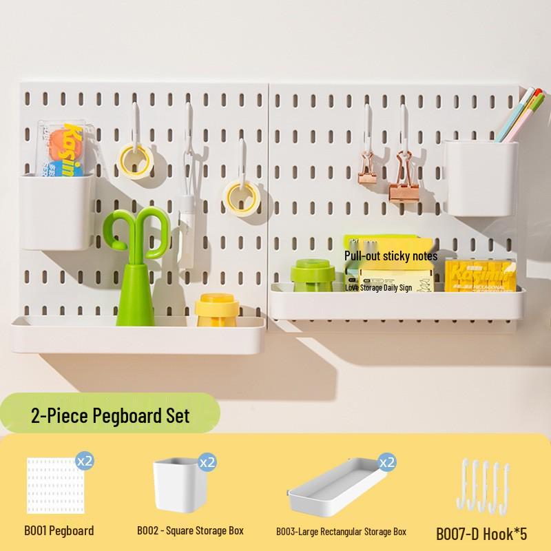 Pegboard No-Drill Wall Storage Rack for Kitchen & Home Accessories