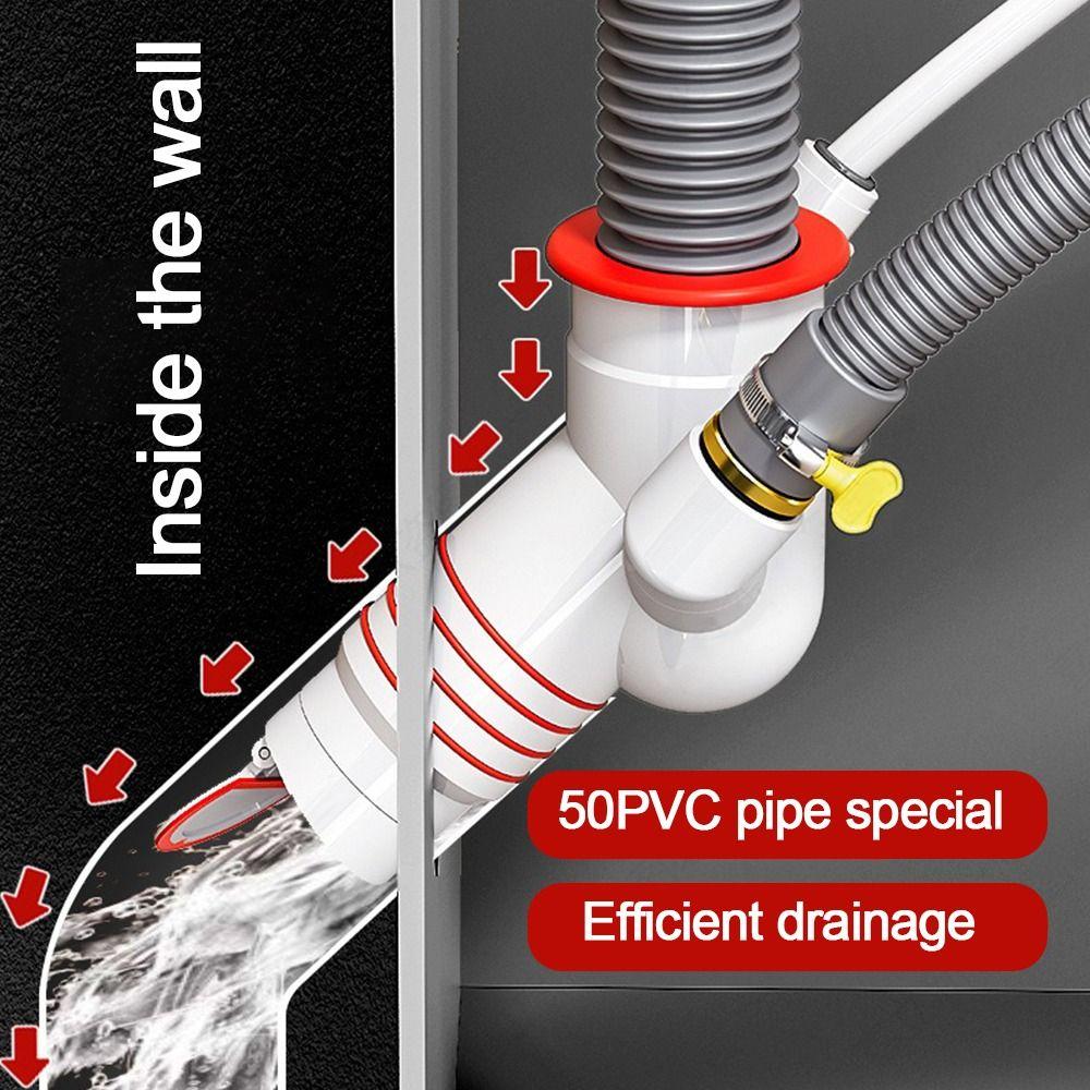 Anti odor Washing Machine Pipe Connector Sealing Ring Anti-spill Basin Sewer Joint Multifunctional Drainpipe Tee Connector