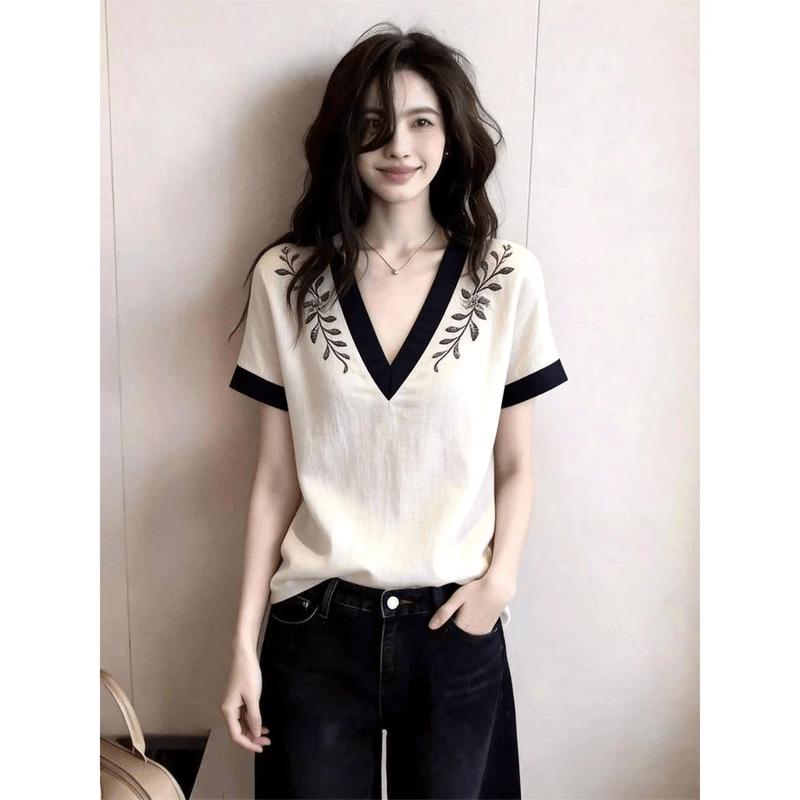La Chapelle Women s Premium Breathable Embroidered T-Shirt 2XL