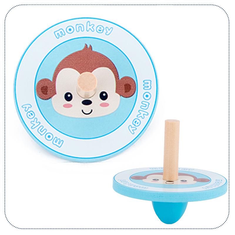Holz Kreisel Schwungrad Niedlich Cartoon Klassisch Holz Klein Kreisel Desktop Kreisel Spielzeug Kinder Kinder Frühes Lernspielzeug Geschenke