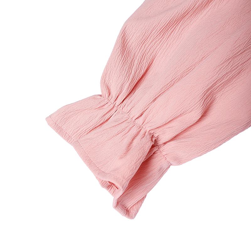 VONDA Women Casual Stand Neck Long Sleeve Pleating Ruffled Mini Elegant Dress