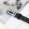 Glitter PU Leather Belt Bling Bling Trendy Waistband Vintage Waist Strap  Women