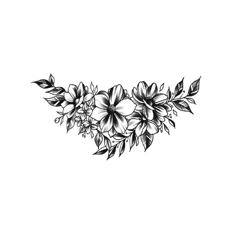 

Наклейки з татуюваннями японського аніме Лоліта - красивий водонепроникний квітковий дизайн для тривалого носіння представниками обох статей 19x12cm