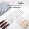 OEING Stainless Steel BBQ Skewers with Wooden Handles (5-Pack)
