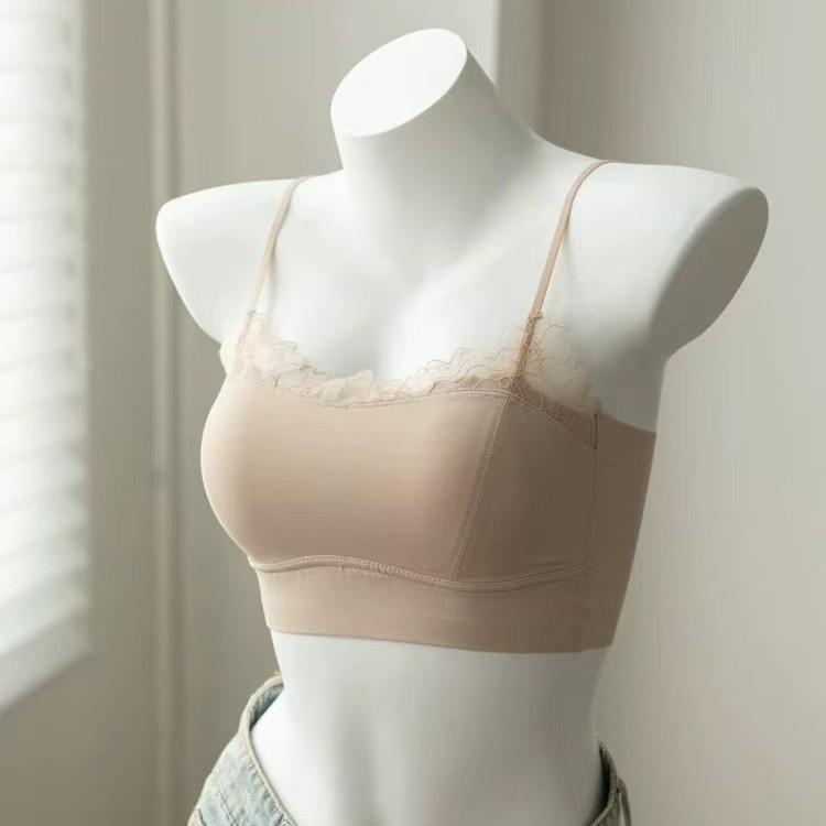 Tube top women's summer thin inner sling vest anti-light chest wrap sexy lace back integrated bra