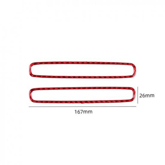 2x Red Carbon Fiber Front Door Side AC Vent Sticker for Dodge Charger 2015-