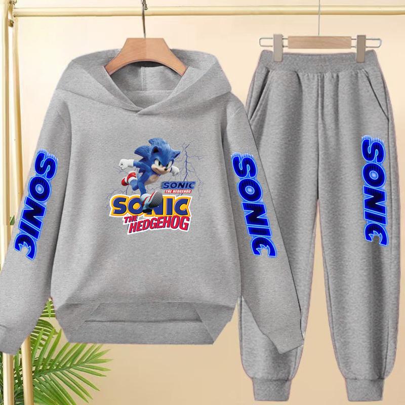 Kids 3-12Yrs Autumn Hoodie Anime Products Clothing Sports Pullover Sweatshirt+Pants Two-Piece Set Boys Girls Toddler Leisure Set