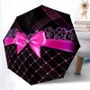 1pc Lace Bow Pattern Automatic Folding Umbrella - 8-Rib Durable Iron Frame, Compact Portable for Daily Travel Yy251205083