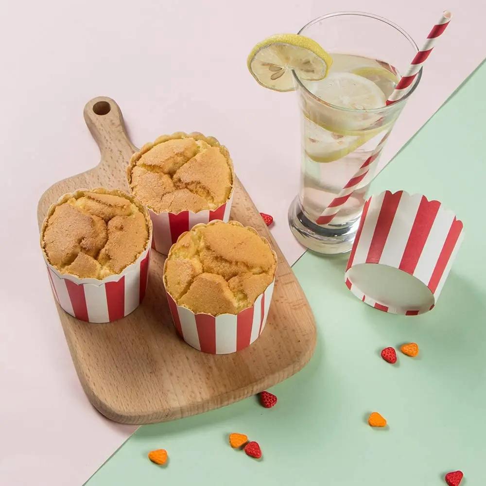 50 ks Pruhovaný papírový košíček do košíčku Nepromastitelný papír na obal košíčku Muffinový košíček Košíček na pečení Košíček na párty