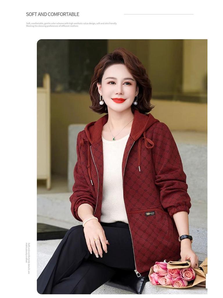 Mom's 2025 Fashionable Windbreaker: Stylish Spring/Autumn Outerwear for Middle-Aged Women in Their 40s and 50s