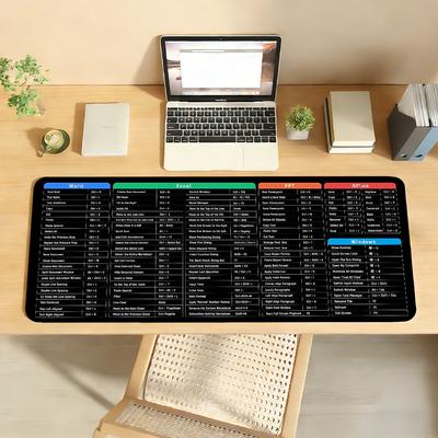 Word Excel PPT Office Shortcuts MousePad Nonslip Locking Edge PC Laptop Accessories Rubber Office Keyboard Game XXL DeskMat
