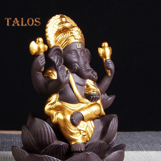 CO&LO Lord Ganesha India Elephant God Backflow Incense Burner Censer Holder Gift Decor