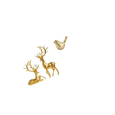 Elegant Resin Deer And Golden Bird Sculptures Collection for Modern Living Room Office Decor Unique