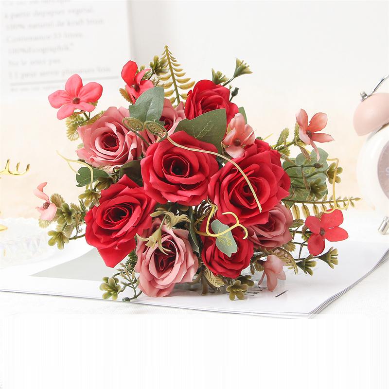 2PCS Artificial flower bouquets, artificial roses, high-end artificial flower bouquets.