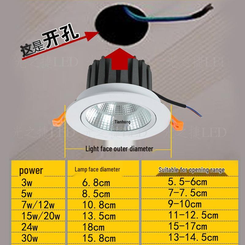 Recessed 20W Spotlight Downlight for Clothing Stores, 15-30W Commercial Ceiling Light