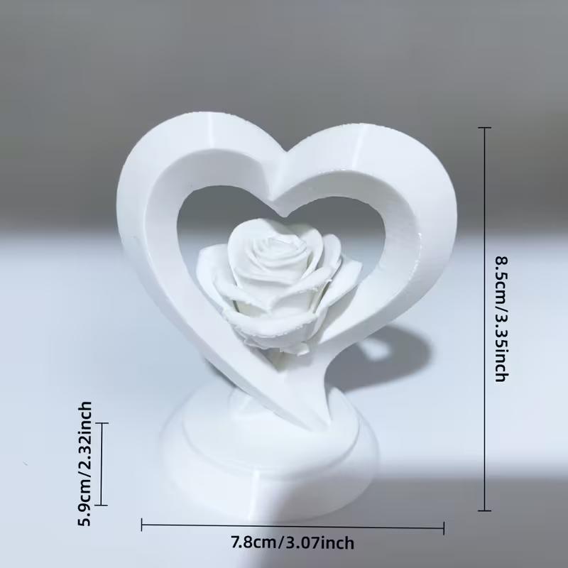 Heart Statues Desktop Ornament Sculpture Figurines Nordic Light Luxury Art Crafts Office Home Decoration Plastic