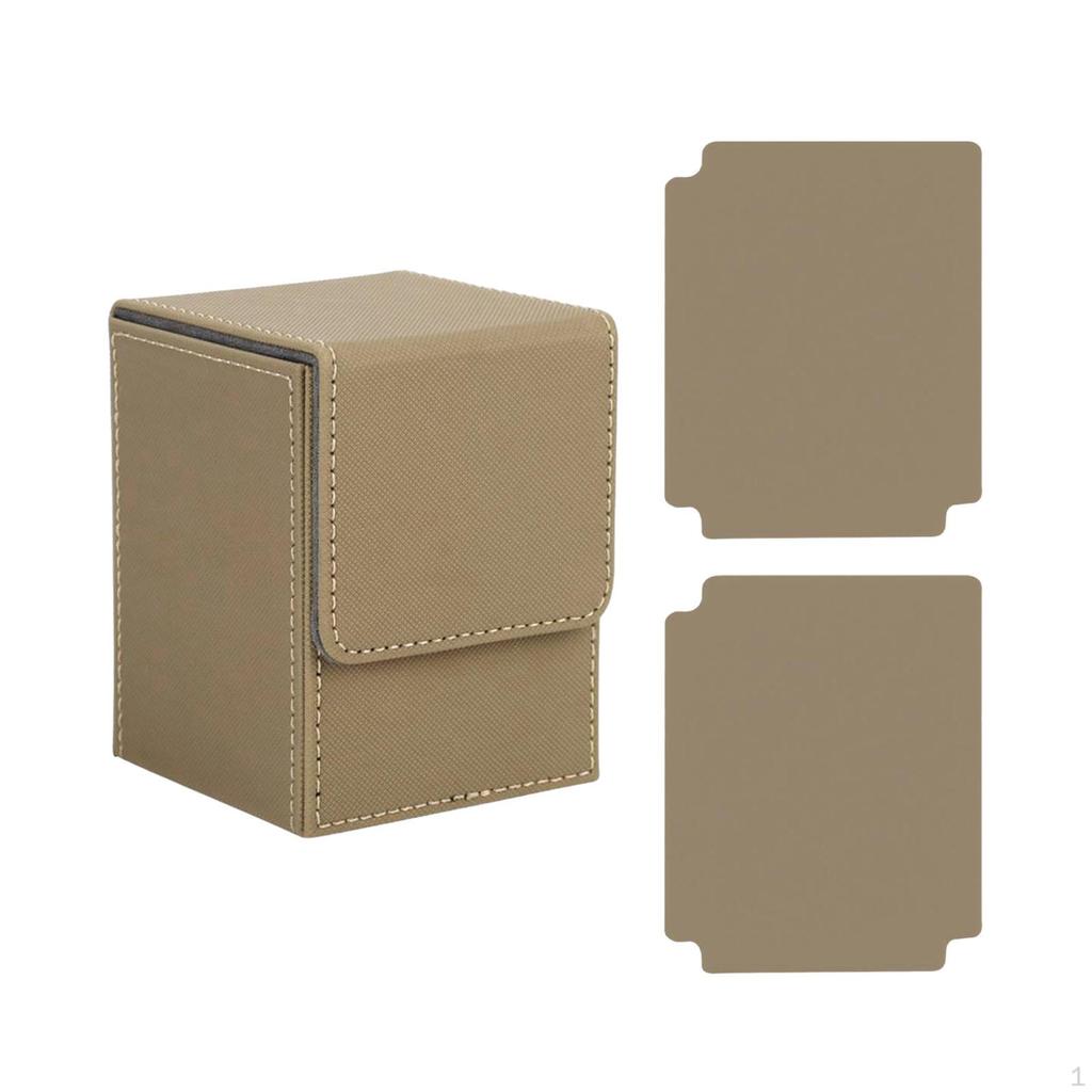 Card Deck Box Large Gathering PU Leather with Dividers Storage